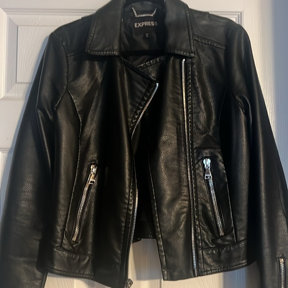 Black “vegan” Leather Express Moto-Jacket - Picture 2 of 8